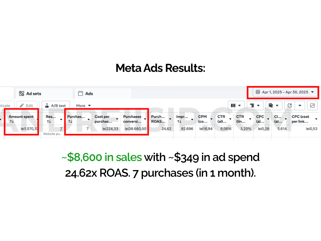 Rezultat campanie Meta Ads 11